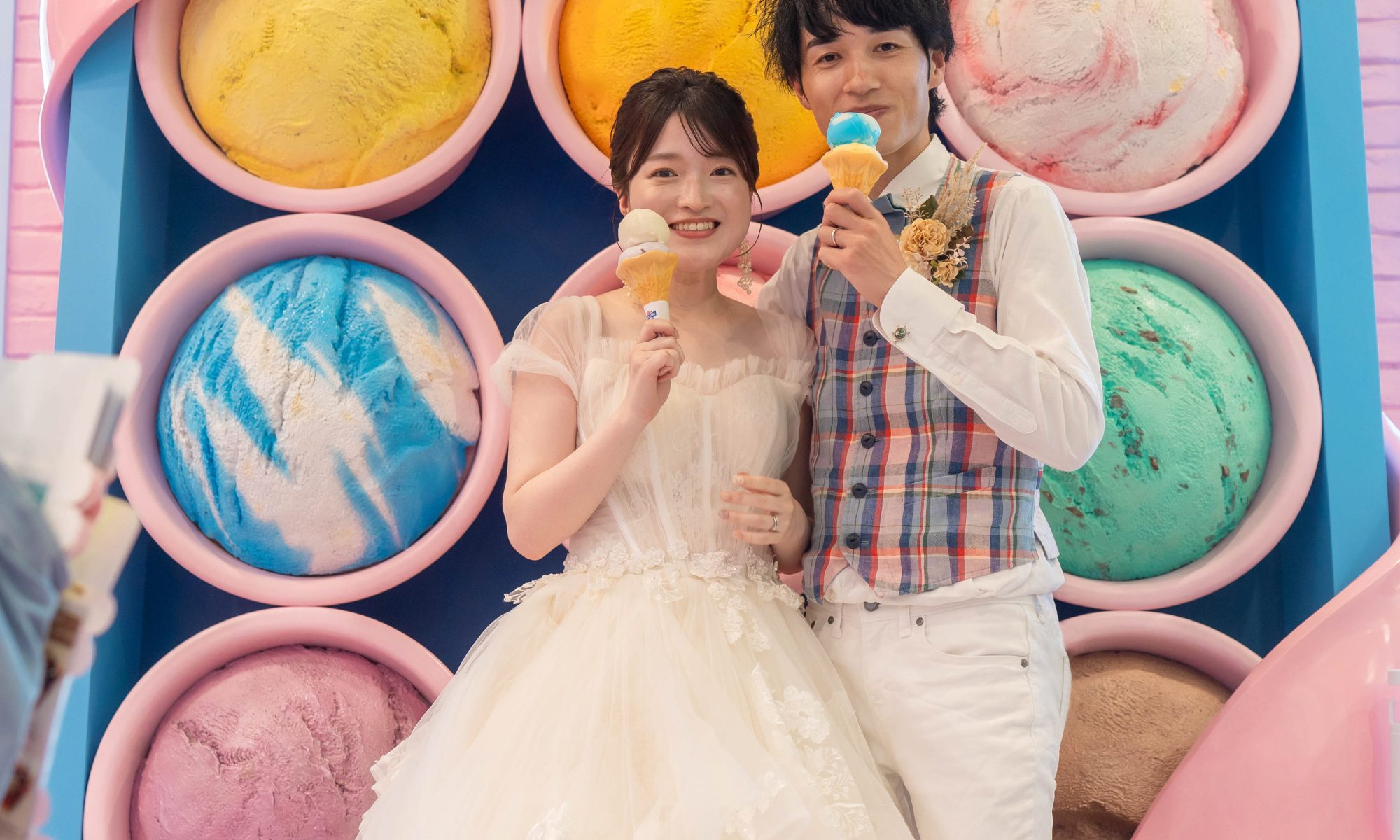 ブルーシールアイスでウェディングフォト♡