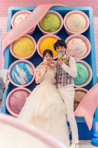 ブルーシールアイスでウェディングフォト♡